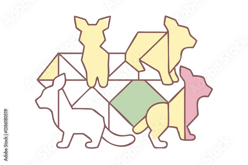 Geometric Animal Shapes Vector Illustration For Creative Design Elements And Decoration
