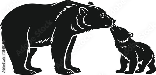 Silhouettes of wild animals including horse lion and other mammals in black and white vector style