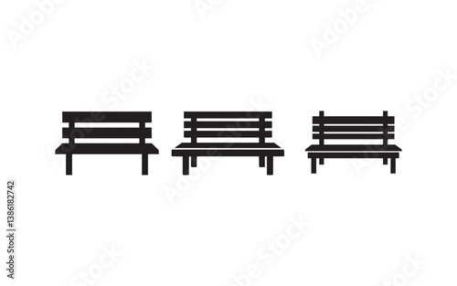 park bench isolated on white