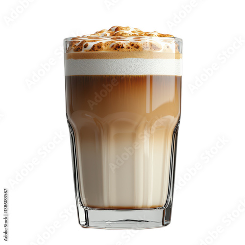 Indulge in a Deliciously Layered and Beautifully Presented Coffee Beverage in a Glass
