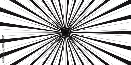 Abstract background with Classic vintage sun rays pattern. Black swirling pattern background with Vortex Ray stripes Funky ray elements, circle motifs, reminiscent of circus themes