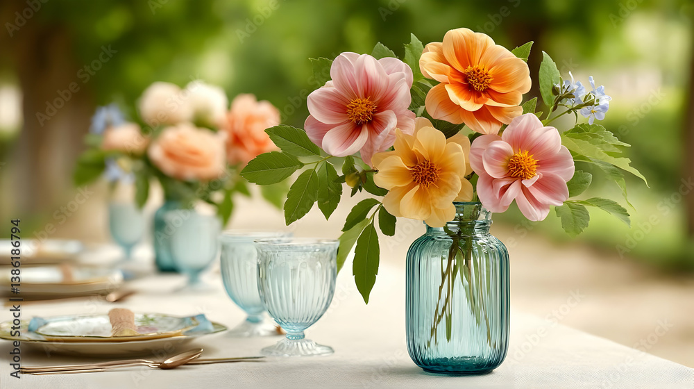 custom made wallpaper toronto digitalCharming Floral Arrangement on Table for Elegant Party Setting