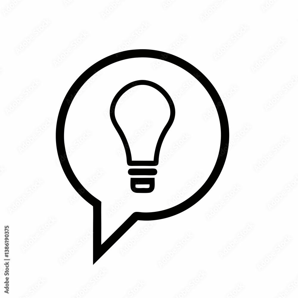 Creative Idea Light Bulb Icon Speech Bubble Vector Illustration Design Creative Idea Light Bulb Icon Speech Bubble Vector Illustration Design