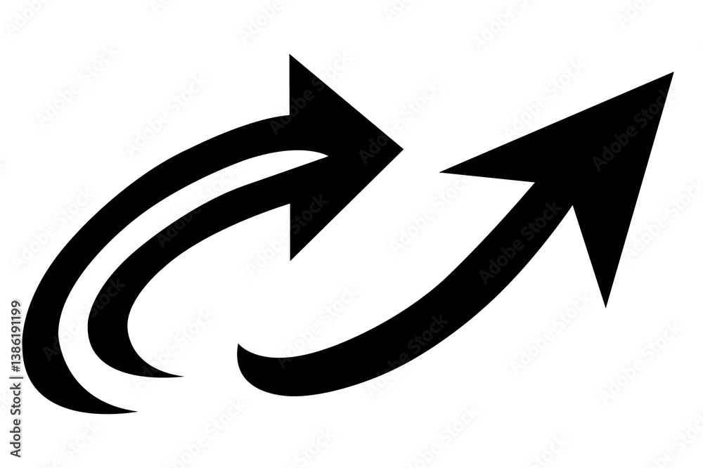 Abstract Curved Arrows Vector Art Illustration, Arrows set icon in black color, arrow vector design, Vector illustration, Abstract Curved Arrows Vector Art Illustration, Arrows set icon in black color, arrow vector design, Vector illustration,