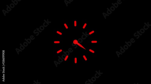 Digital clock time rotation 360 4k video animation, clock icon countdown 24 hour day fast speed animation.