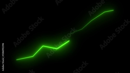 Neon rising arrow flicker, success concept. Glowing Neon rising arrow animation, success, Neon rising arrow animation, success concept.