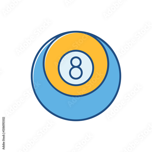 Eight ball icon, pool and billiard game illustration