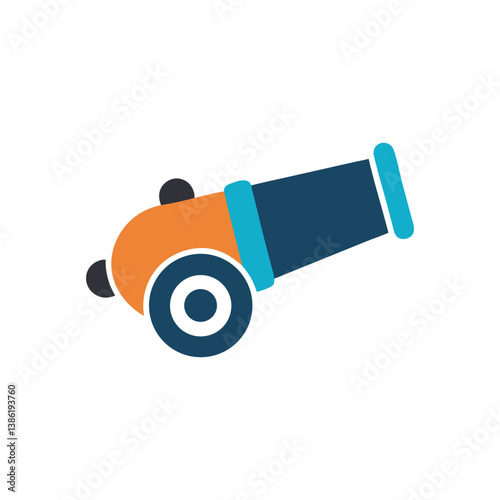 Cartoon Cannon Image for Historical or Military Projects
