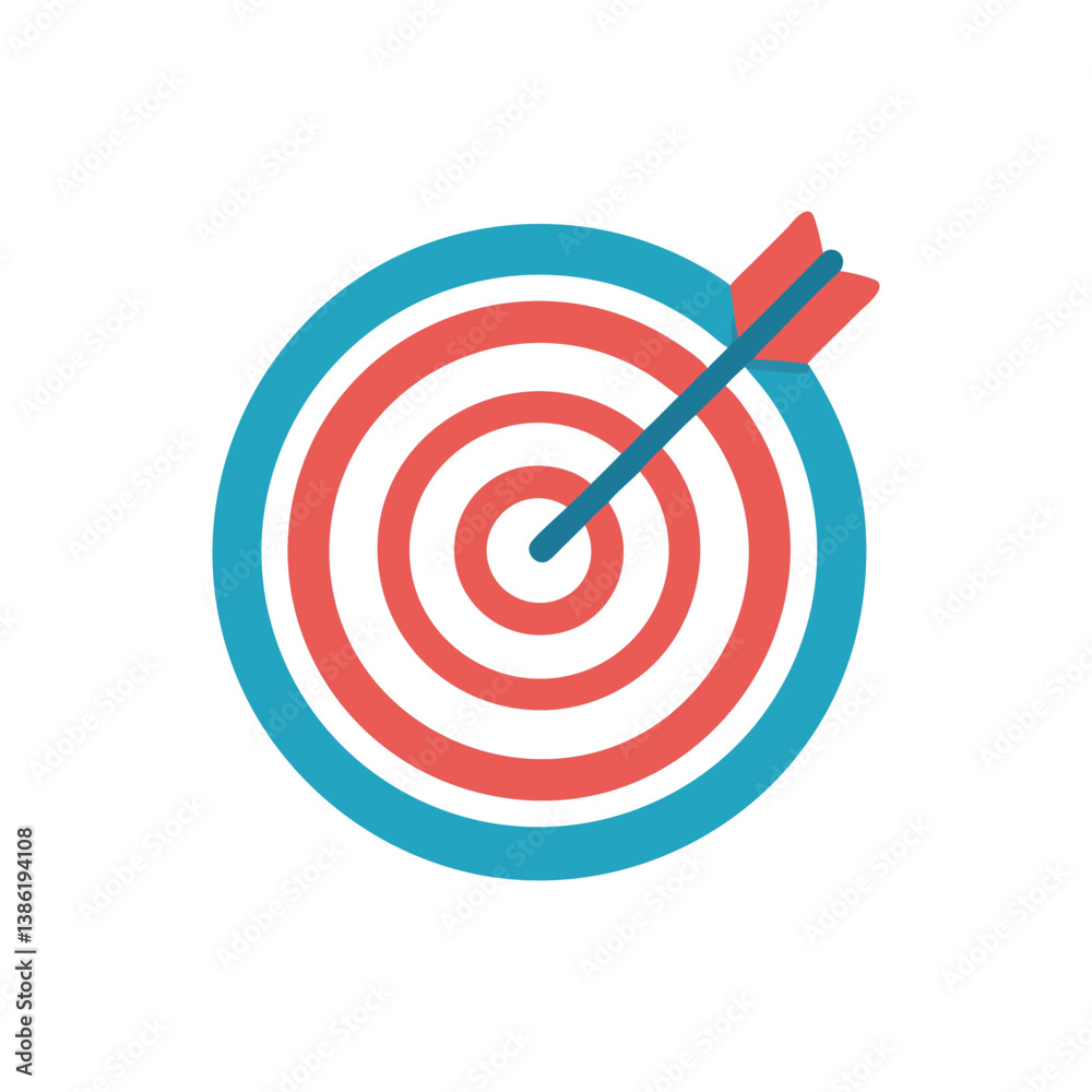 Target with Arrow Icon Illustrating Goals, Focus, Accuracy Target with Arrow Icon Illustrating Goals, Focus, Accuracy