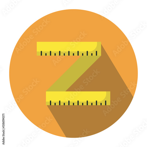 Body ruler flat icon, measuring tool icon, dieting program, healthy life style icon symbol element vector design illustration. 