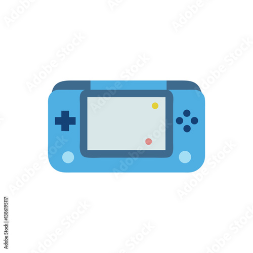 Blue Handheld Game Console Icon Vector Graphic Illustration