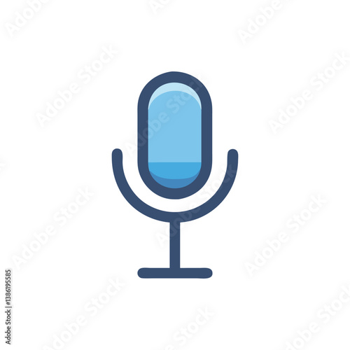 Blue Microphone Icon: Podcast, Audio, Recording, Voice, Studio