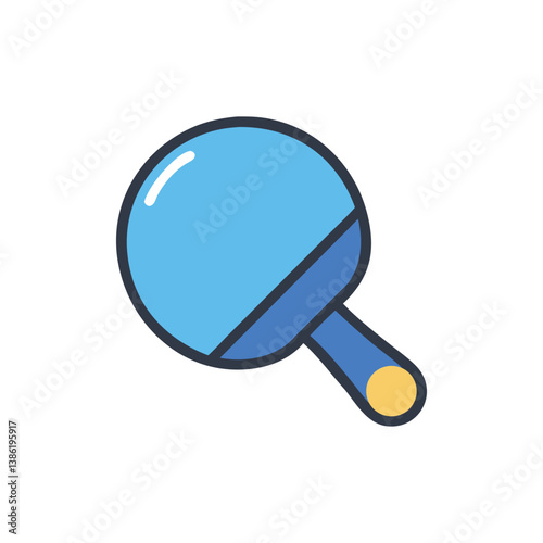 Blue Ping Pong Paddle Illustration for Sports and Recreation