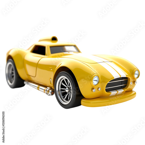 Futuristic Racing Car Design with Glossy Yellow Details