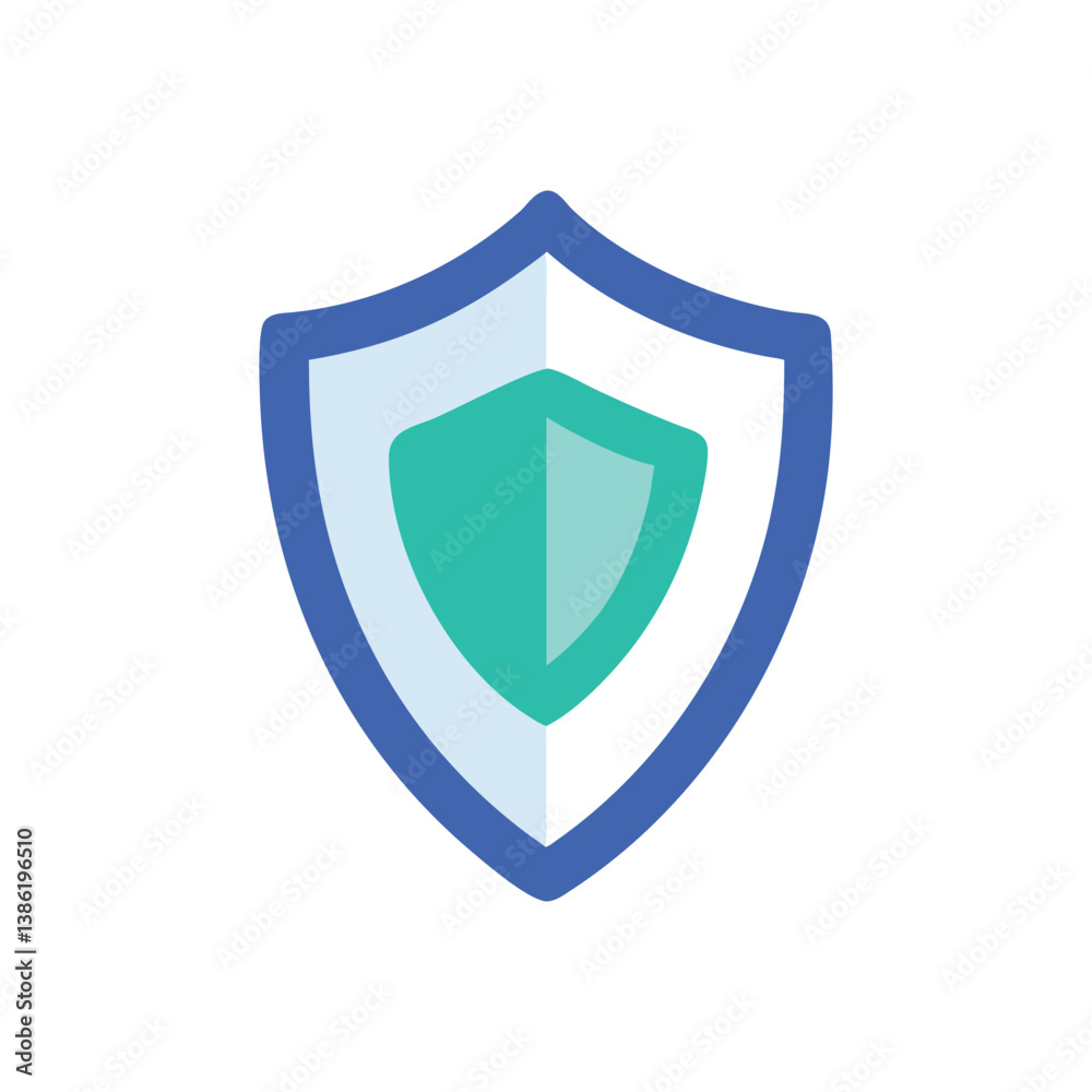 Blue and Teal Shield Icon: Security, Protection, and Safety Blue and Teal Shield Icon: Security, Protection, and Safety