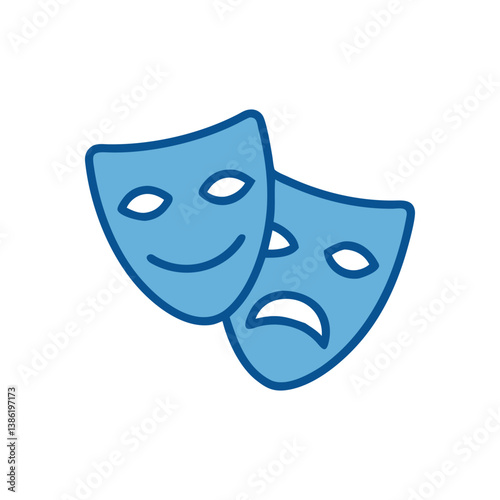 Theater Masks: Happy and Sad, Comedy and Tragedy