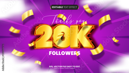 Thank you 20k followers 3d editable text effect