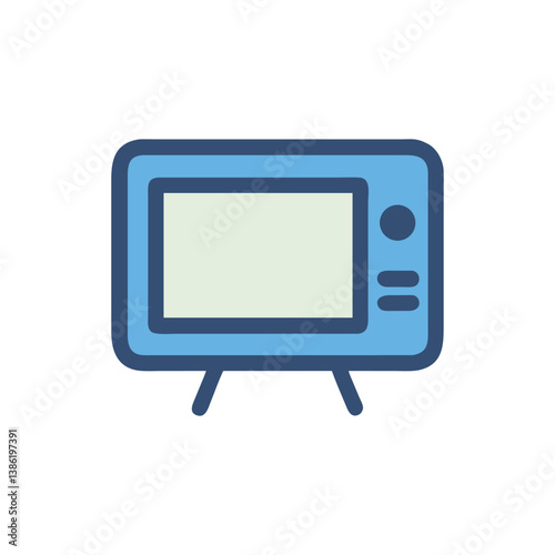 Retro Television Icon: Vintage Technology and Media Illustration