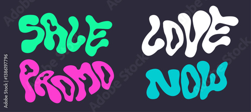 Grraphic reference typography text of sale, promo, love, now for your design