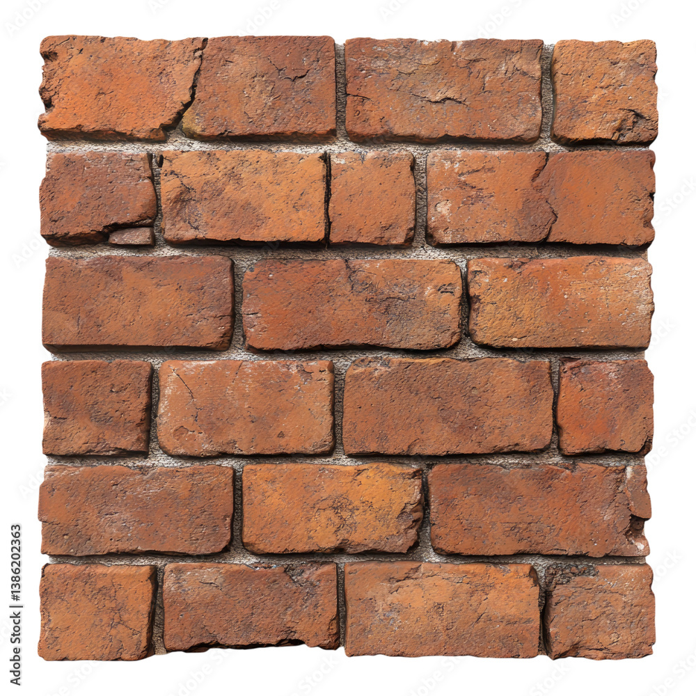 Brick wall Isolated on transparent background Brick wall Isolated on transparent background