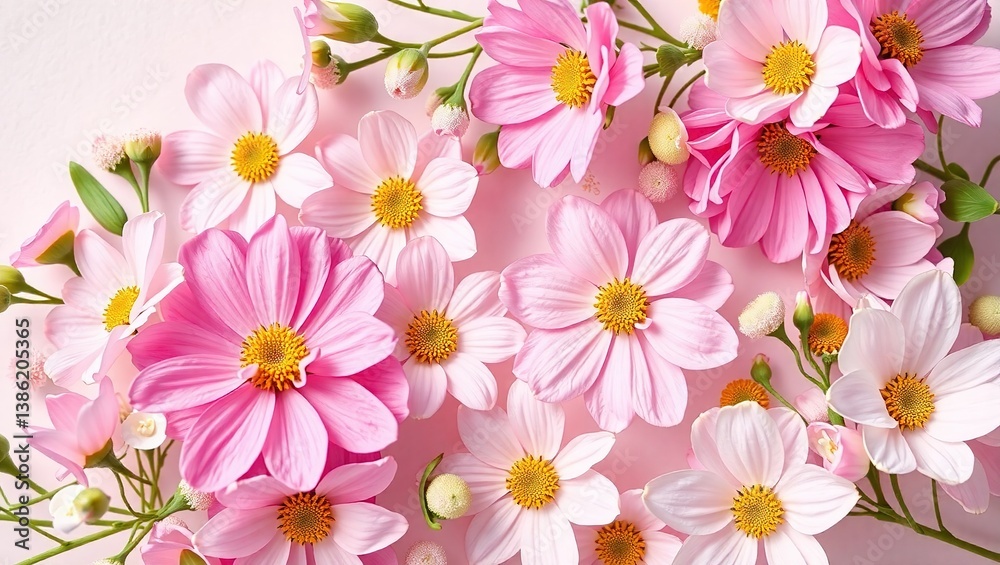 Fototapeta premium Pastel Floral Arrangements for Brand Identity Inspiration