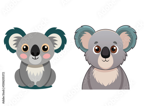 Adorable Koala Duo: Two charming koalas stand side-by-side, showcasing the cuddly essence of Australia's beloved marsupials. Their endearing presence invites viewers into a world of cuteness.
