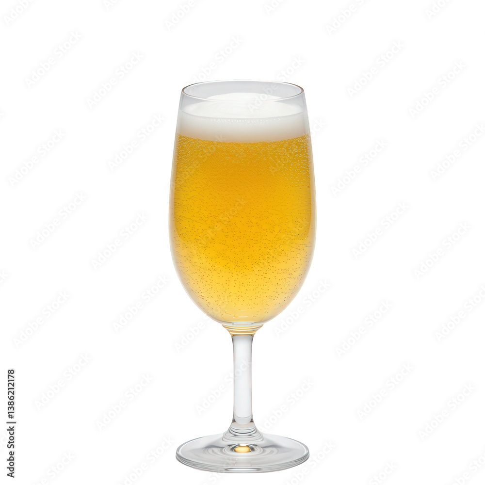 Sparkling Golden Beer in a Tall Elegant Flute. Sparkling Golden Beer in a Tall Elegant Flute.