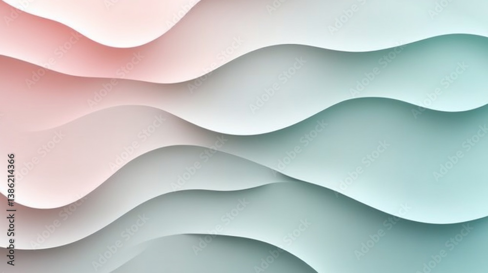 Obraz premium Abstract pastel layered waves background for creative designs, presentations