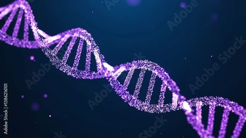 Vibrant Purple DNA Molecule Scientific Exploration of Genetics and Molecular Biology