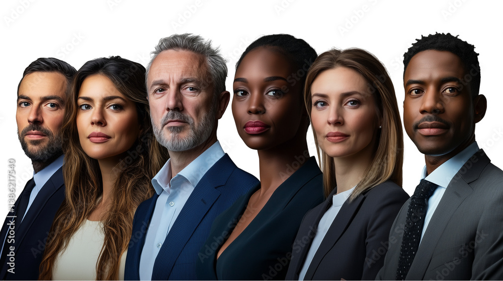 Group photo of a business team, collective photo of a business team, photo of a professional business team, business team made up of people from different cultures, on a transparent backgrounds Group photo of a business team, collective photo of a business team, photo of a professional business team, business team made up of people from different cultures, on a transparent backgrounds
