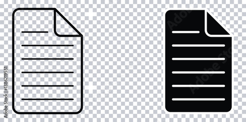 Document vector icon isolated. document page icon vector. File Icon.