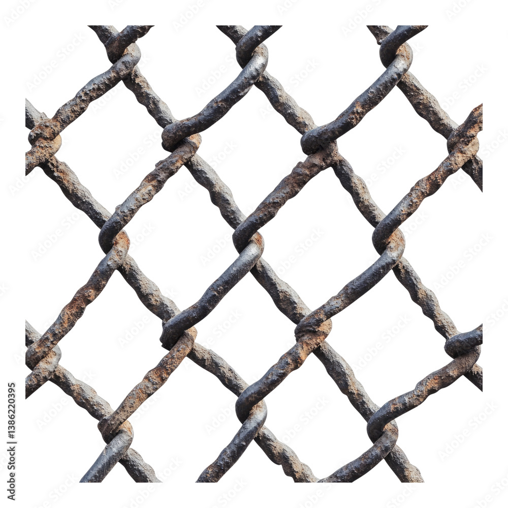 Chain link fence with rusted metal Chain link fence with rusted metal