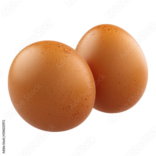 Two eggs are shown on a white background. PNG, Transparent