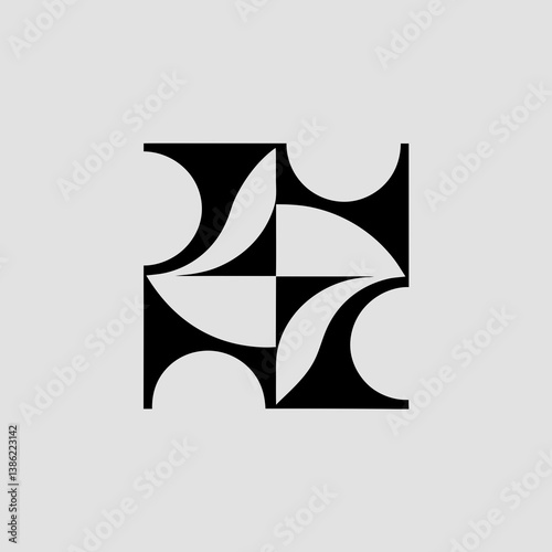 abstract black and white logo