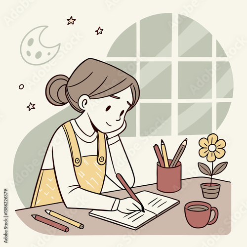 Girl journaling her emotions
