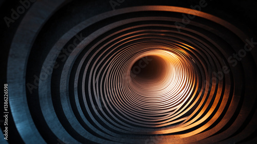 Light tunnel with converging lines centered perspect photo