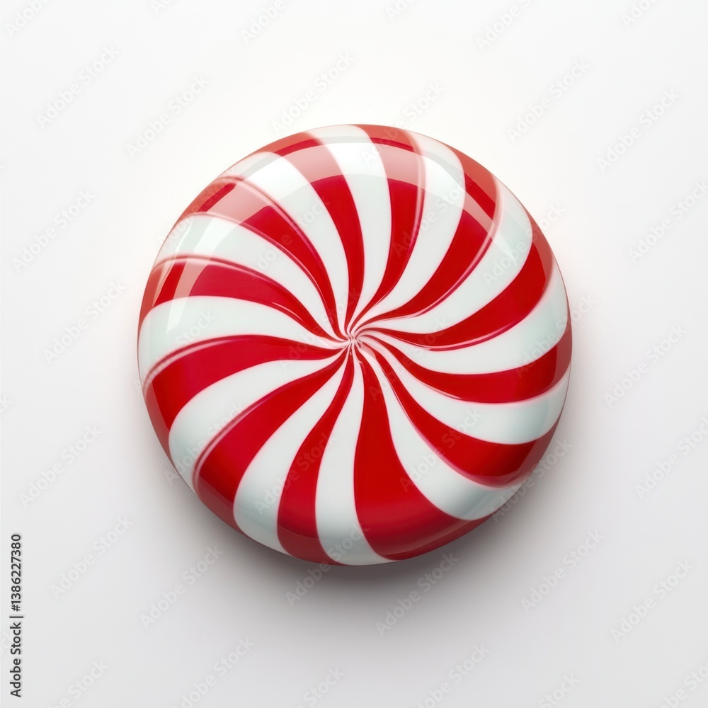 Refreshing Peppermint Candy Close-up with Red and White Swirls Refreshing Peppermint Candy Close-up with Red and White Swirls