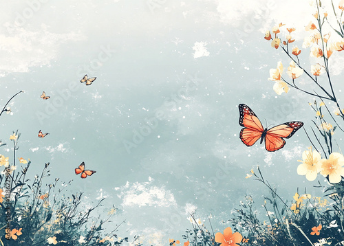illustration butterflies of the sky