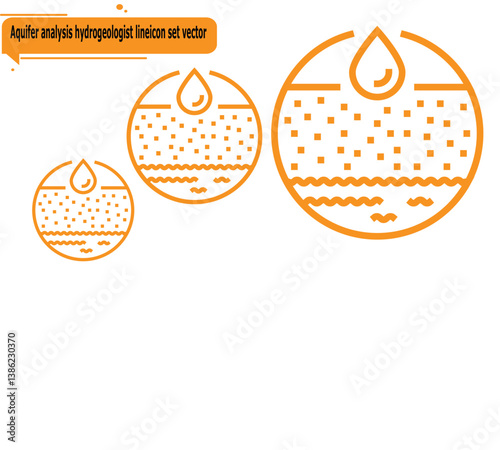 Aquifer analysis hydrogeologist lineicon set vector