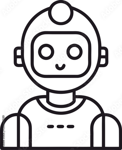 Robot Assistant Icon - AI Powered Digital Helper for Automation and Technology

