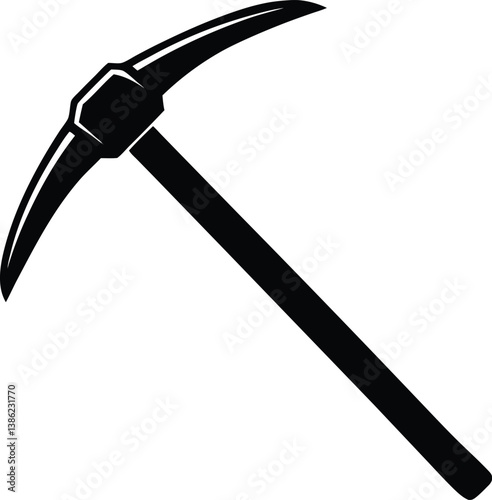 Pickaxe Icon Silhouette – High-Resolution Black Vector Download