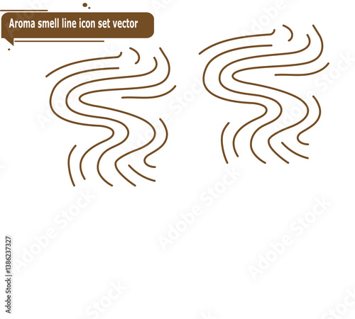 Aroma smell line icon set vector