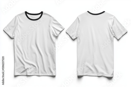Blank White T-shirt Mockup Front and Back View for Design