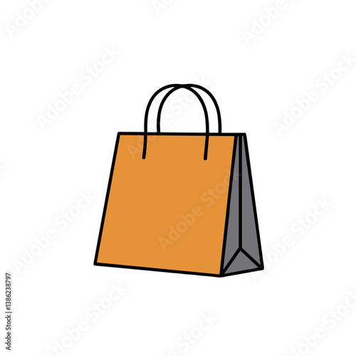 Shopping bag icon in flat style on a white background  