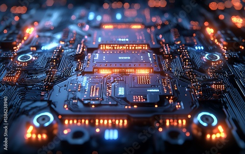 Futuristic 3D vector circuit, glowing lines, deep black background, ultra-HD sharpness, symmetry, neon cyberpunk aesthetic, seamless structure