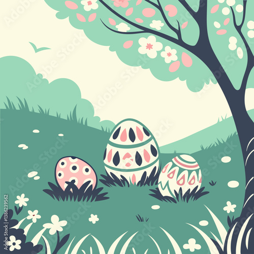 Three adorable fauna Easter eggs at the fertilized stage, capturing the essence of new life and springtime.