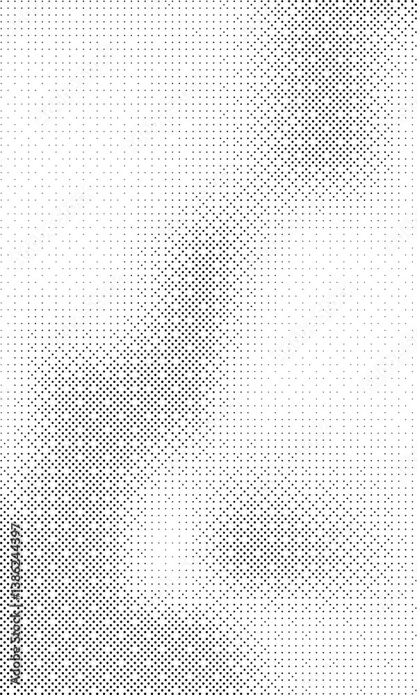 Fototapeta premium Vertical pop art halftone overlay png texture on a transparent background