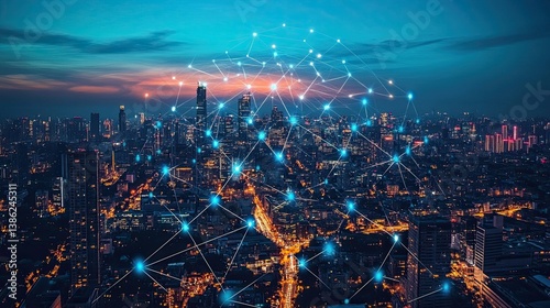 Obraz na płótnie 5G and Connectivity: Revolutionary advancements shaping the future of 5g and connectivity and its ap --ar 16:9 --style raw --stylize 250 --v 6.1 Job ID: 62d4b481-a6c6-4017-a78c-6944aeb3ae2e w salonie