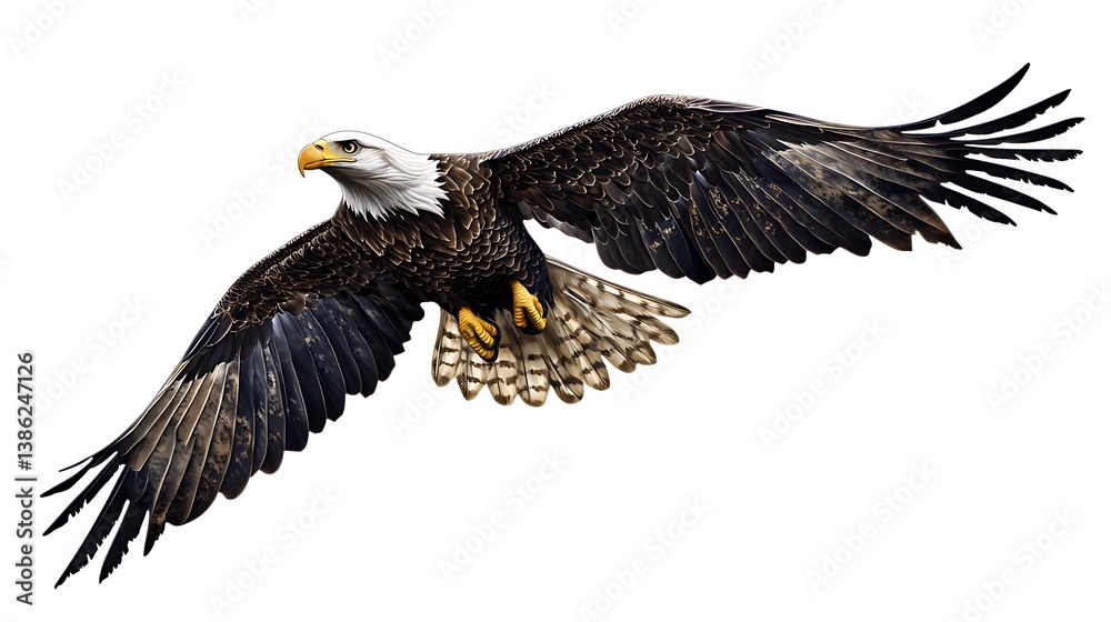 Naklejka premium Flying eagle talons visible wallpaper