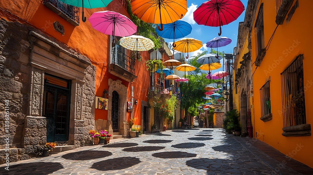 Fototapeta premium Umbrella street art magic photo